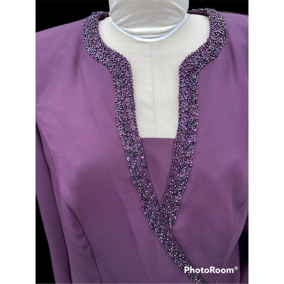 Lady Nah Nah Beaded Dressy Top Deep Plum Sz. 16W - Picture 3 of 8